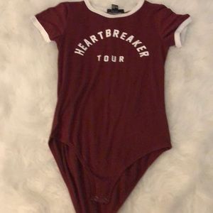 burgundy body suit